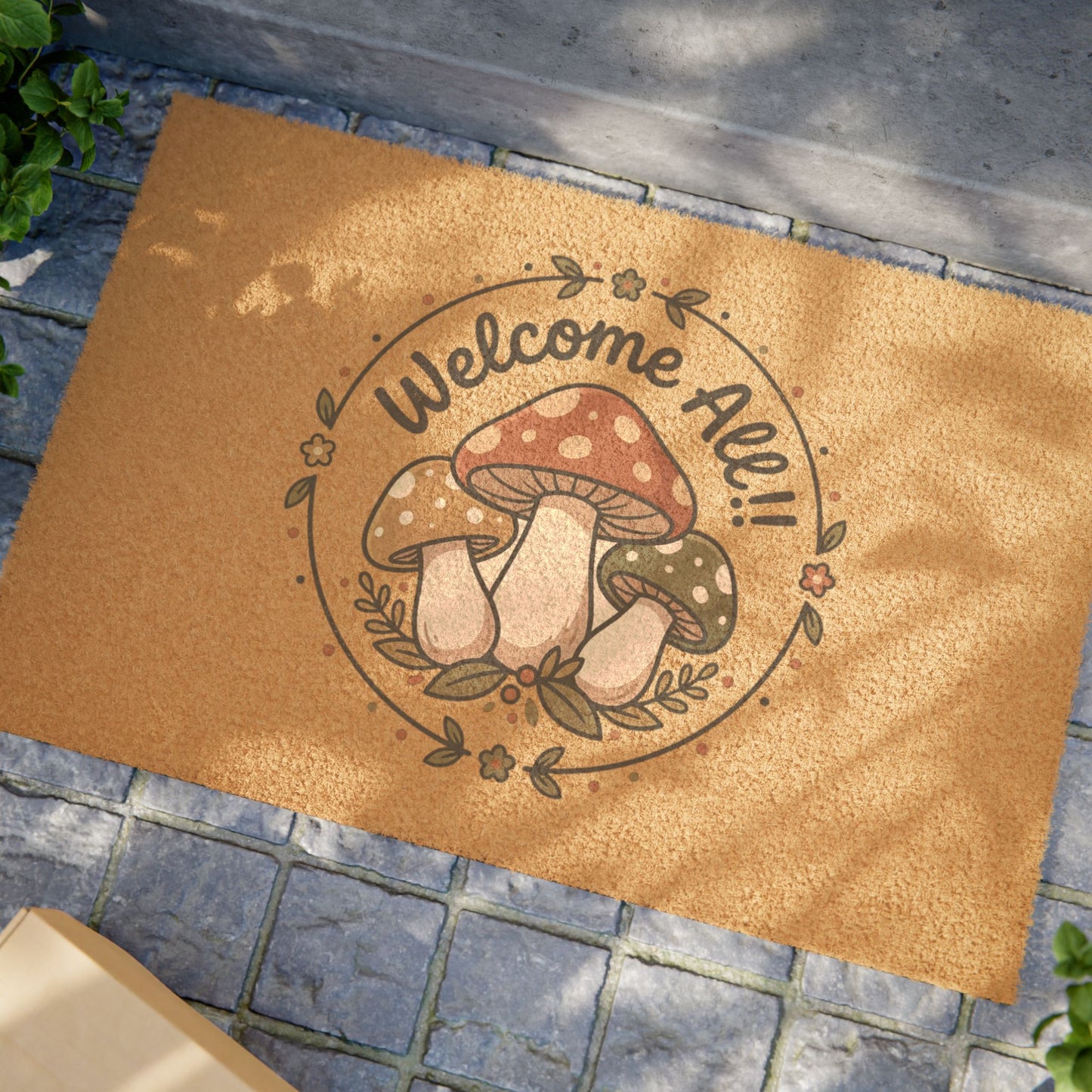 Welcome All Mushroom Doormat