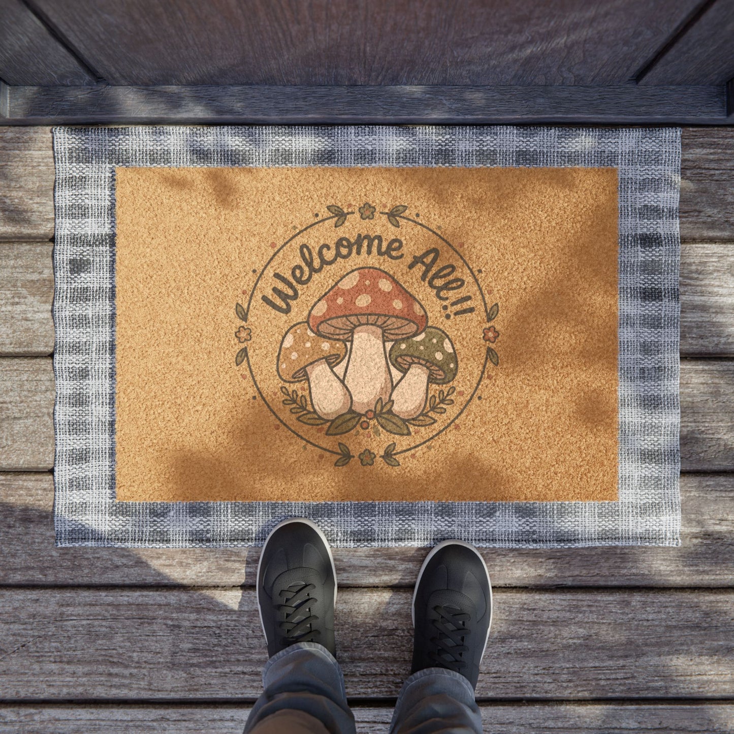 Welcome All Mushroom Doormat