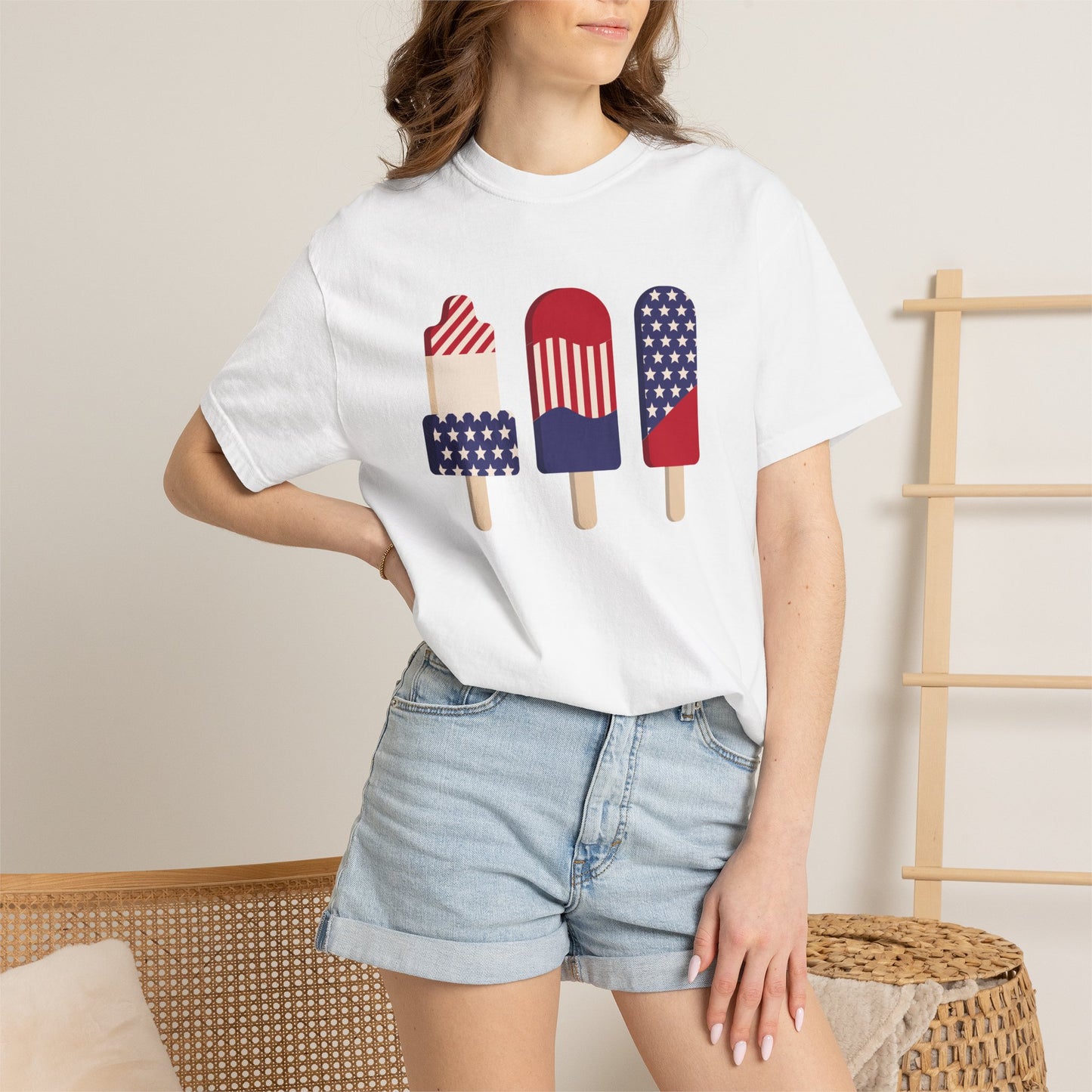 Patriotic Popsicles T-Shirt – USA Flag Ice Cream Summer Tee