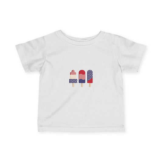 Infant Tee — Patriotic Popsicle Baby T‑Shirt (4th of July)