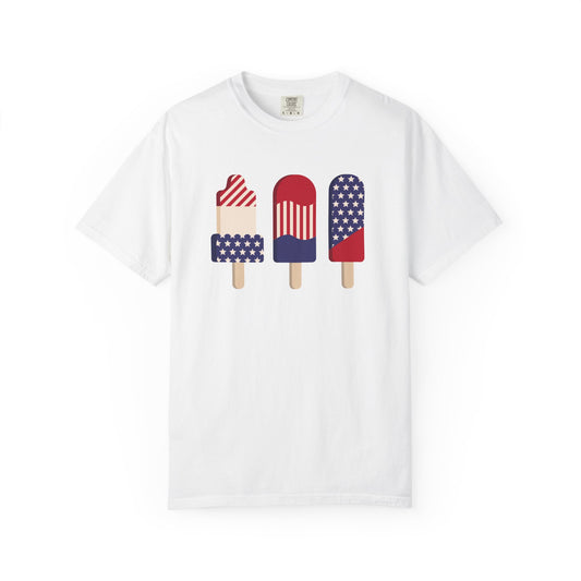 Patriotic Popsicles T-Shirt – USA Flag Ice Cream Summer Tee