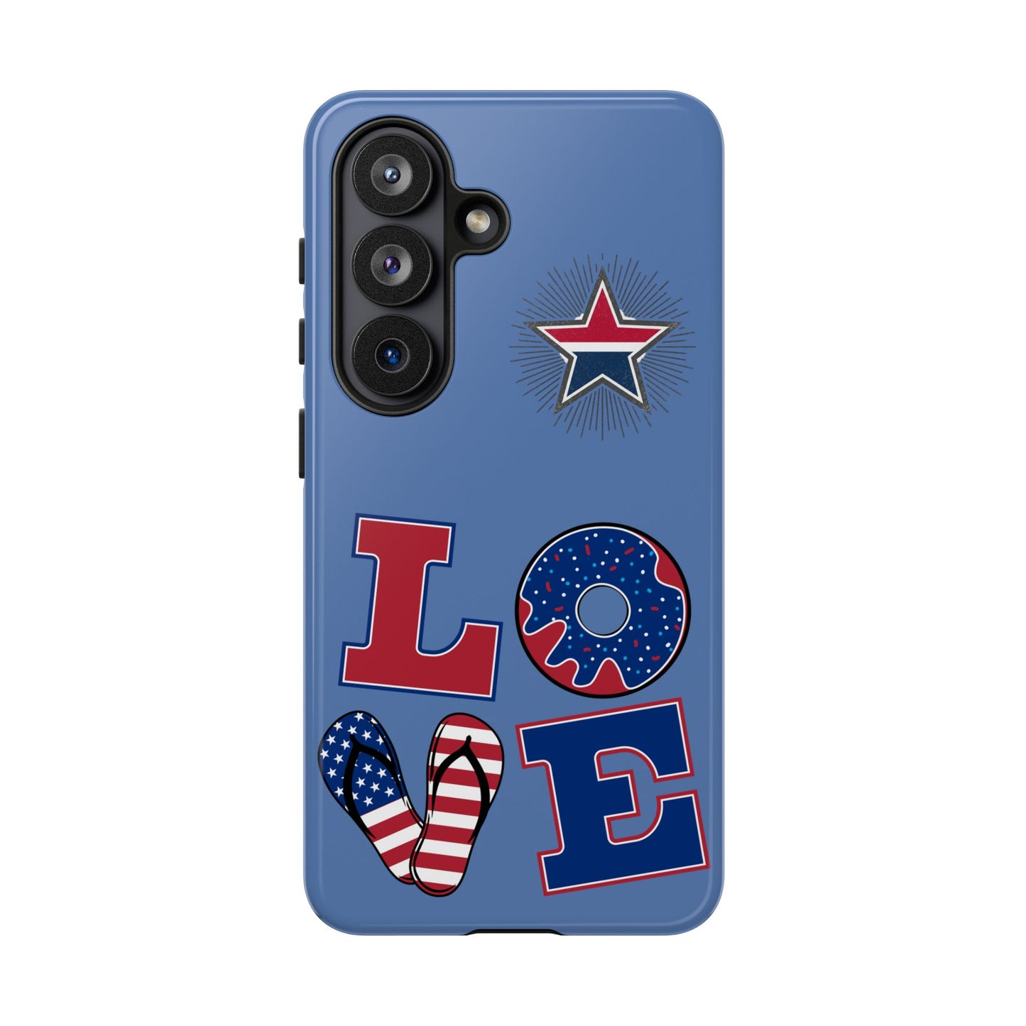 Patriotic LOVE Phone Case – Red White Blue Star & Americana Design