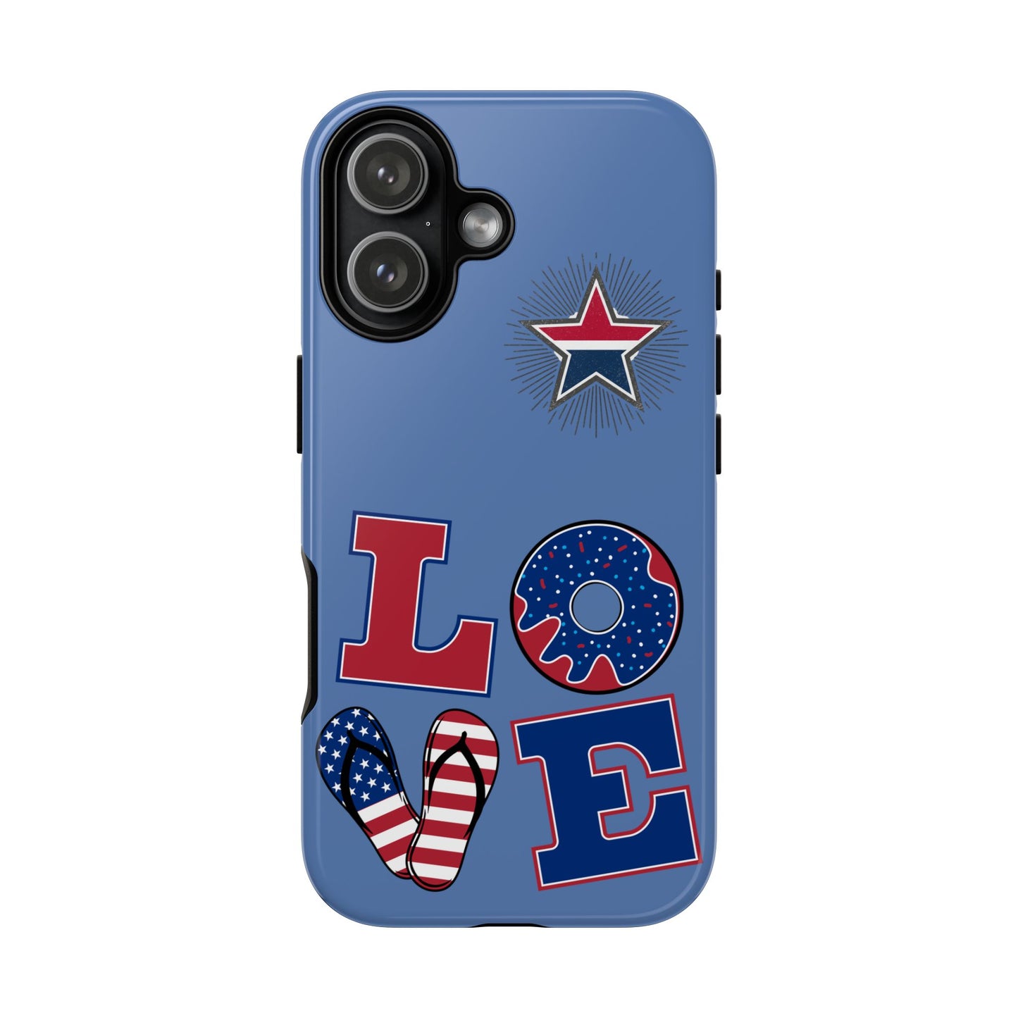 Patriotic LOVE Phone Case – Red White Blue Star & Americana Design